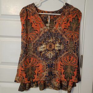 Free People Sleeveless Patterned Blouse